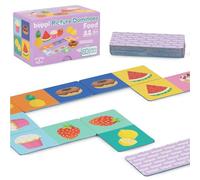 boppi Jeu d'images de Dominos pour Les Tout-Petits - Dominos Montessori/STEM sur Le thème de la Nourriture colorée pour Les Enfants - Jeux pour Les Enfants de 3 Ans et Plus
