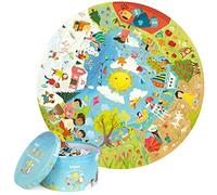 Boppi Puzzle Rond de 150 pièces en Carton 100% recyclé - pour Enfants de 5 à 8 Ans - 58 cm de diamètre - Jouets pour Filles et garçons