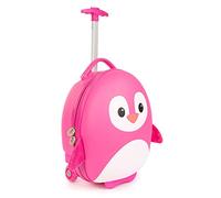 boppi - Valise Enfant - Valise roulettes Enfant Tiny Trekker - Valise Enfant Garcon & Fille - Convient comme Bagage Cabine - 17 L - Motif Pingouin Rose