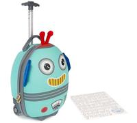 boppi - Valise Enfant - Valise roulettes Enfant Tiny Trekker - Valise Enfant Garcon & Fille - Convient comme Bagage Cabine - 17 L - Motif Robot