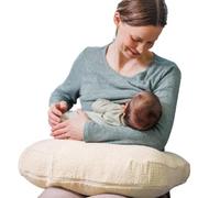 Boppy Coussin d'allaitement Ergonomique Grande Surface, Hydrofuge avec Housse Lavable, Bou voine