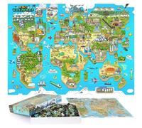 Bopster - 8 Bit Design World Map Puzzle- 1 000 Pièces