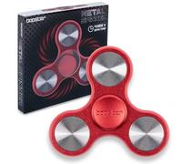 bopster Spinner en métal, spinner tri-fidget portable pour enfants et adultes, temps de rotation de 4 minutes et plus, 73 g, jouet de bureau lisse pour la gestion du stress, la concentration, rouge