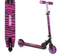 BOPSTER - Trottinette Pliable Enfant et Adolescent - Trottinette 2 Roues - De 5 à 14 Ans - Zébrures Violettes