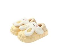 BOQUN Pantoufle D'Hivers Dessin Animé Lapin Femmes Pantoufles Adultes Couple Imperméable Pantoufles Hiver Chaud Doublure en Peluche Chaussures Home Chaussures D'Intérieur-Jaune - D-40 À 41