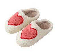 BOQUN Pantoufles Chaussures À La Maison Pantons De Coton Chaud Pour Femmes Pantres Intérieures Douces Et Confortables-Grand Coeur-39-40