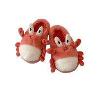 BOQUN Pantoufles drôles en fourrure de crabe pour femme - Chaussons chauds et fermés en peluche pour la maison - Chaussures en coton avec motif animal, Orange, 40/41(24.5-25 cm)