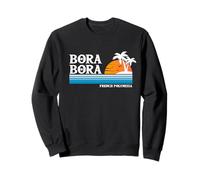 Bora Bora Tahiti Tropical Vacation Vintage Style années 80 Coucher de soleil Sweatshirt