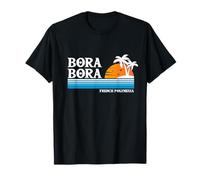 Bora Bora Tahiti Tropical Vacation Vintage Style années 80 Coucher de soleil T-Shirt