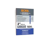 Bora BR-A180703 Lot de 500 vis à filetage grossier de 5,1 cm avec revêtement de couleur bleue pour une utilisation en intérieur et en extérieur et entraînement carré