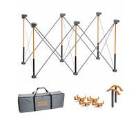 Bora Centipede CK6S, Support de Travail Portable 76,2 cm de Hauteur, 4 Coupes en X, 4 Pinces, Sac de Transport, chevalet Portable, 6,2 x 1,2 m, Hauteur de Travail 76,2 cm, Poids 1134 kg, Orange/Noir