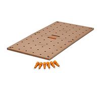 Bora Centipede CK22TM Établi pour Table de Travail Bora Centipede 61 x 121,9 cm avec Dessus en Bois avec Trous pour Chien de 20 mm + 6 poignées de Verrouillage à Rotation Rapide pour établi Portable