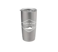 Bora Palmiers Île Plage Polynésie Fidji Souvenir Tahiti Gobelet isotherme en acier inoxydable double paroi