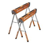 BORA Portamate Speedhorse XT PM-4550T Lot de 2 chevalet de sciage à hauteur réglable de 76,2 à 91,4 cm, dessus en métal pour 5,1 x 10,2 cm, pour entrepreneurs et charpentiers, orange