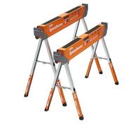 BORA Portamate Speedhorse XT PM-4550T Lot de 2 chevalet de sciage à hauteur réglable de 76,2 à 91,4 cm, dessus en métal pour 5,1 x 10,2 cm, pour entrepreneurs et charpentiers, orange