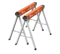 BORA Workhorse PM-3350T Lot de 2 chevaux de scie pliables et robustes en métal avec support 2 x 4 pour menuisiers et entrepreneurs