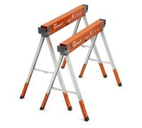 BORA Workhorse XT PM-3360T Lot de 2 chevalets de sciage pliables et réglables en hauteur avec pieds réglables pour entrepreneurs Établi portable avec décapsuleur intégré