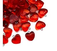 Boranran Lot de 50 pendentifs en résine de formes assorties, en vrac pour la fabrication de bijoux, 50 Pcs-Heart, Résine, Pas de pierre précieuse