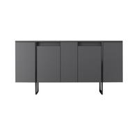 BORAS - Buffet design noir 4 portes
