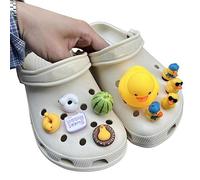 BORATO 1 Set De Chaussures Bricolage Croc Charme Petit Canard Jaune Croc Charme Jardin Chaussures Décoration Cadeau Fille-Canard 10,A.