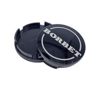 Borbet 74404 Cache-moyeu d'origine 55/56 mm recyclé Noir brillant argenté