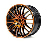 Borbet CW 4 7 x 17 ET 38 Cercle de Trou 4 x 100 Alésage 64 CW4 70738100464,0BOG, Noir Satiné Face Polie Orange