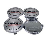 Borbet Lot de 4 Enjoliveurs Cache-moyeux 68,4 mm pour Borbet XRT GTX, BLX, Argent Brossé