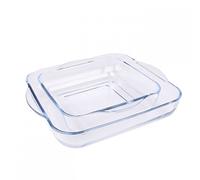 Pasabahce Plats à four BORCAM 1690037 Lot de 2 verre transparent 31,5 x 28 x 6 cm