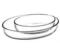 Borcam Plat à Four en verre X2 Ovale ref 159033