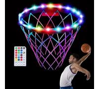 Bord de basket-ball lumineux - Lumière LED colorée avec télécommande, éclairage 16 --éclairage, étanche et ultra lumineux, décoration de bord de basket-ball, réglage multi-flash, câble d'alimentation