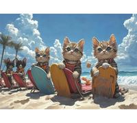 Bord de la mer Puzzle 3000 Pieces Adultes Chat Puzzles Classiques Panorama Bois Difficile Impossible Geant Jigsaw Jeu éducatif Défi Jouet pour Enfants et Adulte dès 14 Ans Cadeau Homme Femme P-889