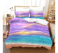 Bord De Mer 220X240Cm Housse De Couette Fermeture Éclair Confortable Résistant Microfibre De Haute Qualité Housse De Couette 220X240 Enfant Garçon + 2 Taies d'oreiller 65X65