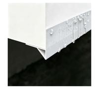 Bord goutte gris aluminium pour corniche basse mur extérieur | Solin goutte d'eau moderne, murs extérieurs balcons patios béton pour dévier gouttes pluie(White,L2.2m/7.2ft)