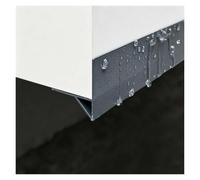 Bord goutte gris aluminium pour corniche basse mur extérieur | Solin goutte d'eau moderne, murs extérieurs balcons patios béton pour dévier gouttes pluie(Gray,L1.6m/5.2ft)