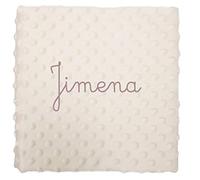 Borda y más Couverture bébé personnalisée avec nom brodé. Dimensions: 80 x 110 cm. Toucher Velours - Beige - Cadeaux pour bébés Nouveaux-né