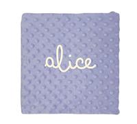 Borda y más Couverture bébé personnalisée avec nom brodé. Dimensions: 80 x 110 cm. Toucher Velours - Lavande - Cadeaux pour bébés Nouveaux-né