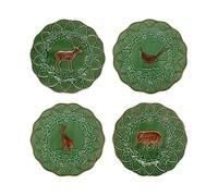 Bordallo Pinheiro Woods Lot de 4 assiettes à goûter assorties