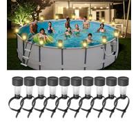 BORDEAG 10 Pièces Lampes Solaires De Bassin, Éclairages Solaires De Bassin, Lampes Solaires Étanches, Éclairage Solaire pour Piscine, Décoration De Jardin, Escaliers, Clôture, Cour, Terrasse