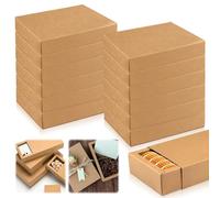 BORDEAG 12 Pièces Boîtes à Tiroirs En Papier Kraft, Boîte De Cadeau En Papier Kraft, 20,5 X 14 X 3,6 CM Kraft Papier Tiroir Boite, Boîte Carton Coulissante Pour Cadeaux, Bijoux (20,5 X 14 X 3,6 cm)