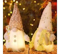 BORDEAG 2 Pièces GNOME De Noel Lumineux, Deco Automne GNOME Peluche, Champignon GNOME De Printemps, Lutin De Noel Farceur De Peluch, Deco Noël GNOME Peluche Elfe, pour La Maison, Le Salon, La