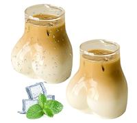 BORDEAG 2 Pièces Gobelets En Verre En Forme De Corps, 450 Ml Tasse À Café Amusante, Tasse À Amusante En Forme, Verres À Boire Butt Pour Maison, Restaurant, Épais, Cadeau De Fête Hilarant