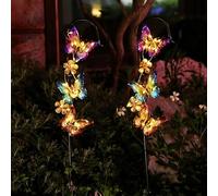 BORDEAG 2 Pièces Lampe Solaire Exterieur En Forme De Papillon, Lampes Solaires De Jardin, Lampes Solaires D'extérieur Papillon Lumières Solaires Étanches Pour Jardin Pelouse Décoration De Patio