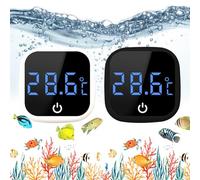 Bordeag 2pcs Thermomètre D'aquarium, Mini Thermomètre Aquarium, Thermomètre Numérique Pour Aquarium Thermomètres D'aquarium Avec Affichage Numérique LED, Écran Tactile Pour Aquarium, Marine, Eau Douce