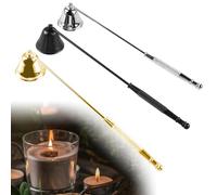 BORDEAG 3 Pièces Eteignoir Bougie en Acier Inoxydable, Éteignoir à Bougie avec Long Manche Cloche à Bougie Candle Snuffer Cadeaux de Noël Décoration