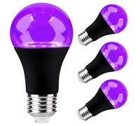 BORDEAG 4 Pièces Ampoule UV, 9W Lampe Lumière Noire LED, Ampoules Lumière Noire Lampe, 385-400nm Ampoules UV À Lumière Pour La Maison, Les Fêtes, Halloween, Les Scènes, Les Dj Et Les Discothèques