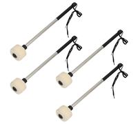 BORDEAG 4 Pièces Maillet De Grosse Caisse, Baguette De Tambour, Maillets De Tambour En Acier Basse, Baguette Avec Accessoire De Tambour Portative De Percussion De Basse