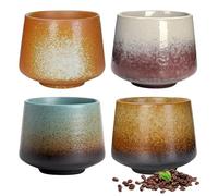 BORDEAG 4 Pièces Tasses À Expresso En Céramique 190ML, Tasse A Cafe, Tasse Expresso, Tasses À Café En Céramique, Tasses À Thé En Céramique pour Café Thé Boissons