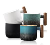 BORDEAG 4 Pièces Tasses À Expresso, Mugs En Céramique De Qualité Supérieure, Avec Poignée Pour Thé, Latte