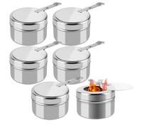 BORDEAG 6 Pièces Récipients à Pâte Combustible, Brûleur À Fondue, Brûleur à Alcool, Brûleur d'alcool pour Fondue, pour Chauffe-Plats à Fondue ou Plat de Cuisson, Camping, Café, Boissons Chaudes