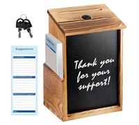 BORDEAG Boîte À Suggestions en Bois, Boîte À Dons Verrouillable, Boîtes À Propositions en Bois De Pin, Boîtes À Donation Murale avec Fente Et Serrure pour Propositions, Dons, Bulletins De Vote